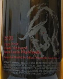 PINOT NOIR PISONI VINEYARD SANTA LUCIA HIGHLANDS MIURA