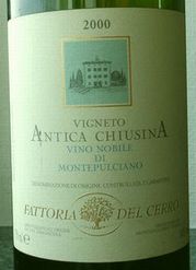 VINO NOBILE DI MONTEPULCIANO "VIGNET0 ANTICA CHIUSINA"