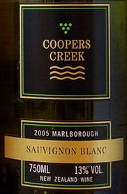 SAUVIGNON BLANC MARLBOROUGH COOPERS CREEK