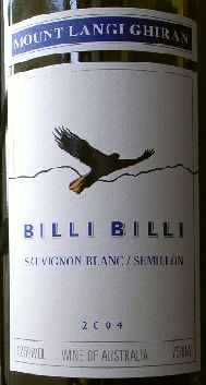 SAUVIGNON BLANC SEMILLON BILLI BILLI MOUNT LANGI GHIRAN