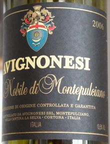 VINO NOBILE DI MONTEPULCIANO AVIGNONESI