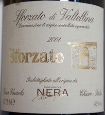 SFORZATO DI VALTELLINA D.O.C.G. NERA