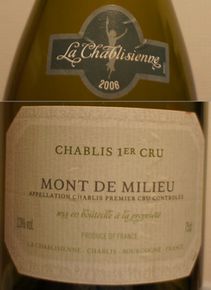 CHABLIS 1er CRU MONT DE MILIEU LA CHABLISIENNE