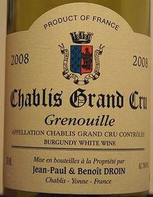 CHABLIS GRAND CRU GRENOUILLE
JEAN-PAUL & BENOIT DROIN