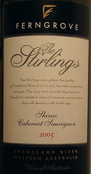 SHIRAZ CABERNET SAUVIGNON THE STIRLINGS FRANKLAND RIVER FERNGROVE