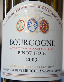 AC BOURGOGNE PINOT NOIR DOMAINE ROBERT SIRUGUE