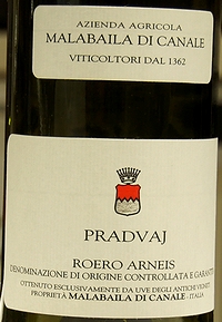 ROERO ARNEIS PRADVAJ MALABAILA DI CANALE
