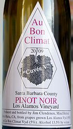 PINOT NOIR CUVEE V SANTA BARBARA COUNTY LOS ALAMOS VINEYARD AU BON CLIMAT