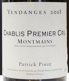 CHABLIS PREMIER CRU MONTMAINS PATRICK PIUZE