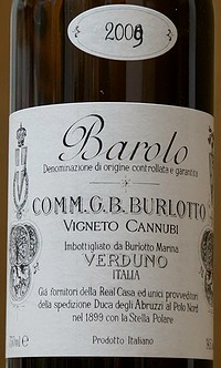 BAROLO CANNUBI COMM.G.B. BURLOTTO